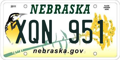 NE license plate XQN951