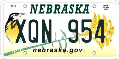 NE license plate XQN954