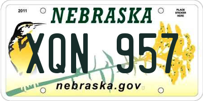 NE license plate XQN957