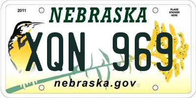 NE license plate XQN969