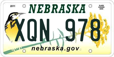 NE license plate XQN978