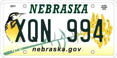 NE license plate XQN994