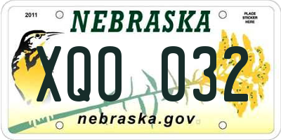 NE license plate XQO032