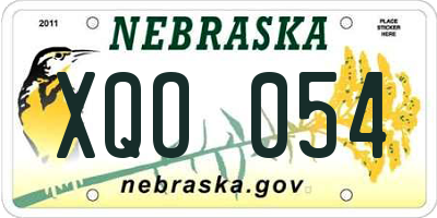 NE license plate XQO054