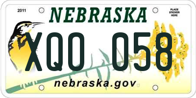 NE license plate XQO058