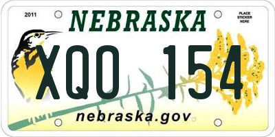 NE license plate XQO154