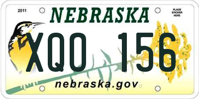 NE license plate XQO156