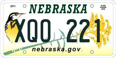 NE license plate XQO221