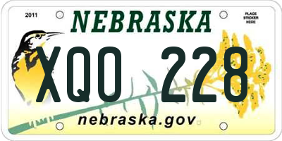 NE license plate XQO228