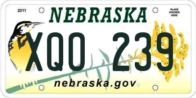 NE license plate XQO239