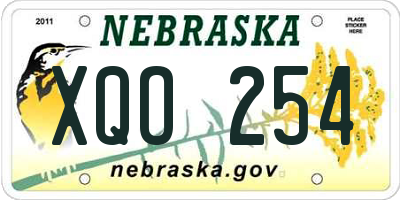 NE license plate XQO254
