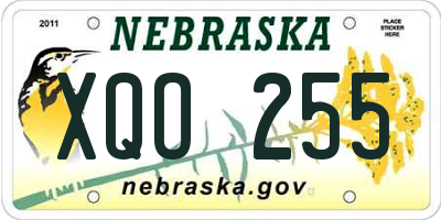 NE license plate XQO255