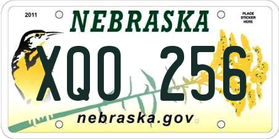 NE license plate XQO256