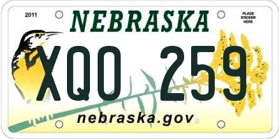 NE license plate XQO259