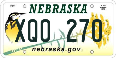 NE license plate XQO270