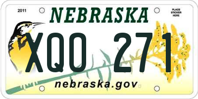 NE license plate XQO271