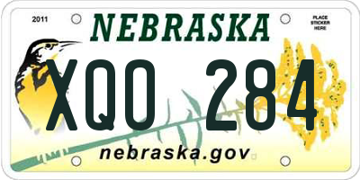 NE license plate XQO284