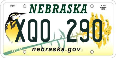 NE license plate XQO290