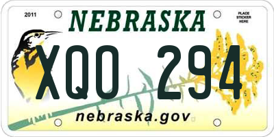 NE license plate XQO294