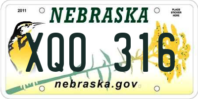 NE license plate XQO316