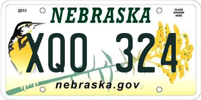 NE license plate XQO324