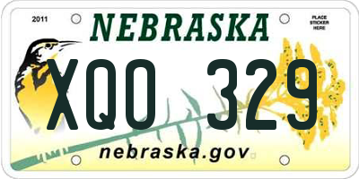 NE license plate XQO329