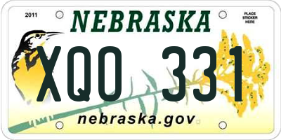 NE license plate XQO331
