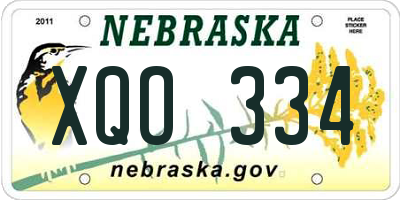 NE license plate XQO334