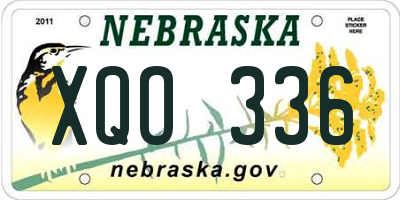 NE license plate XQO336
