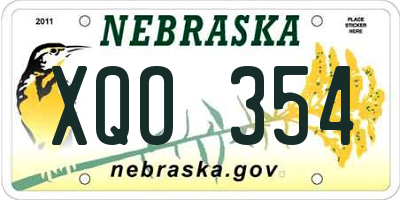 NE license plate XQO354