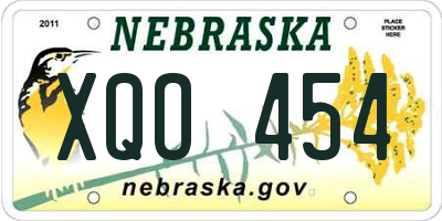 NE license plate XQO454