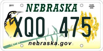 NE license plate XQO475