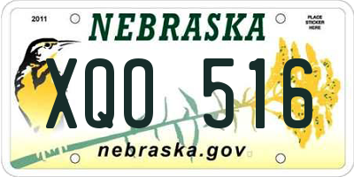 NE license plate XQO516