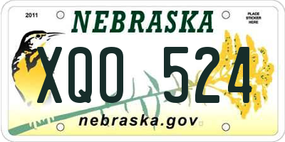 NE license plate XQO524