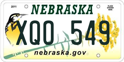 NE license plate XQO549