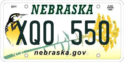 NE license plate XQO550