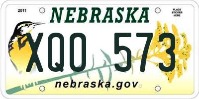 NE license plate XQO573