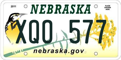 NE license plate XQO577