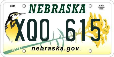 NE license plate XQO615