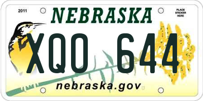 NE license plate XQO644