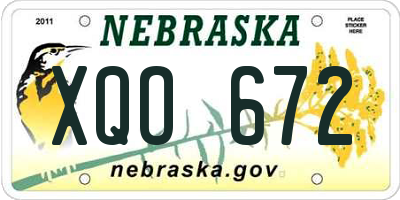 NE license plate XQO672
