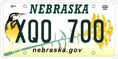 NE license plate XQO700