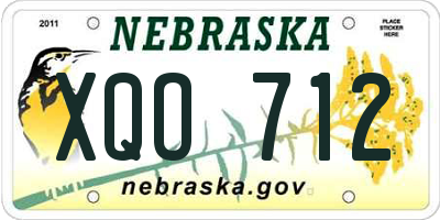 NE license plate XQO712