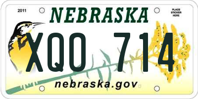 NE license plate XQO714