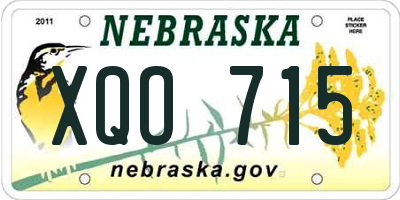 NE license plate XQO715