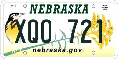 NE license plate XQO721
