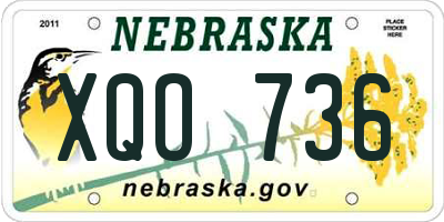 NE license plate XQO736