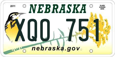 NE license plate XQO751