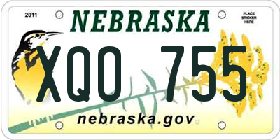 NE license plate XQO755