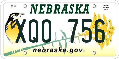 NE license plate XQO756